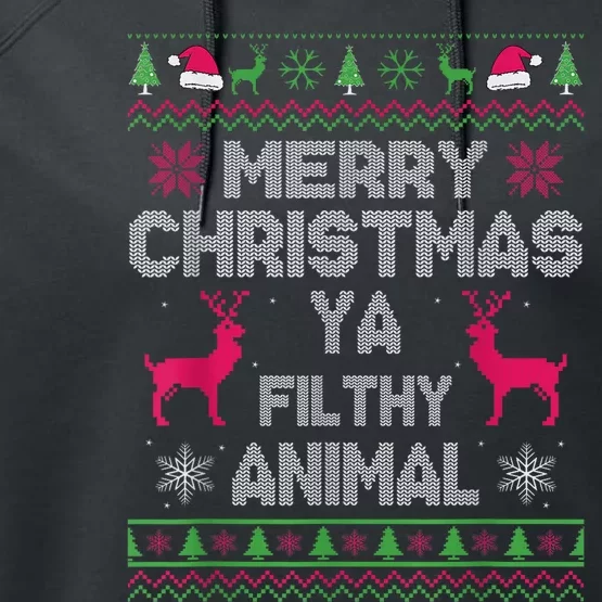 Merry Christmas Animal Filthy Ya Performance Fleece Hoodie