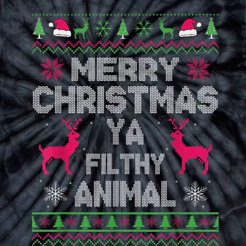 Merry Christmas Animal Filthy Ya Tie-Dye T-Shirt