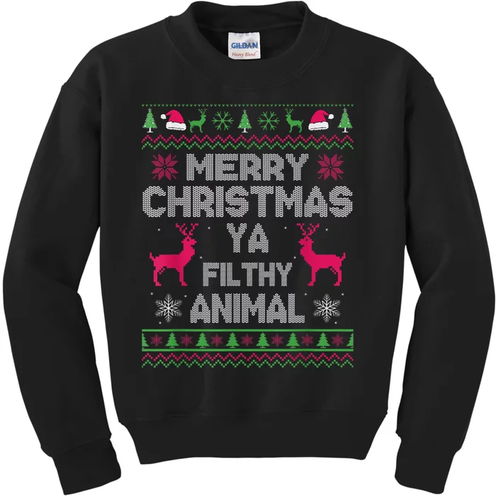 Merry Christmas Animal Filthy Ya Kids Sweatshirt