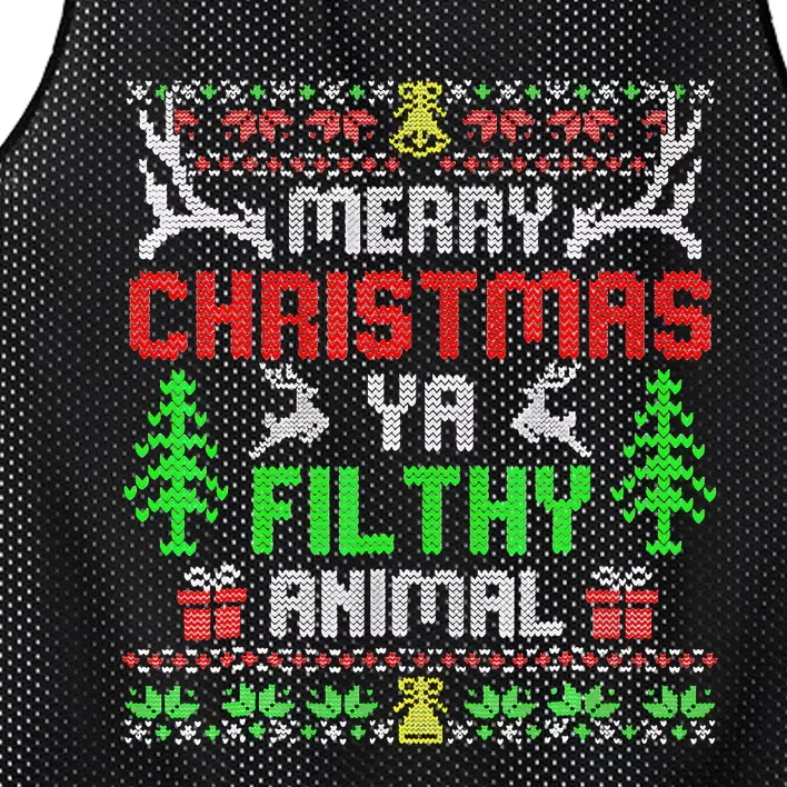 Merry Christmas Animal Filthy Ya Xmas Pajama Family Matching Mesh Reversible Basketball Jersey Tank