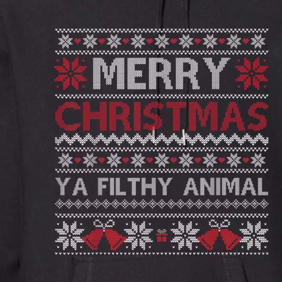 Merry Christmas Animal Filthy Ya Ugly Sweater Style Xmas Premium Hoodie