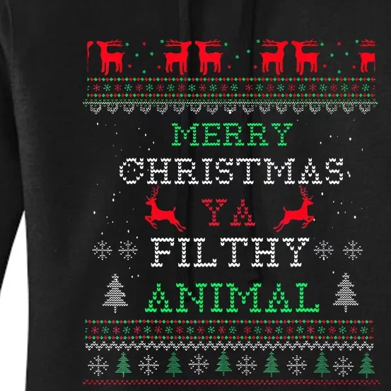 Merry Christmas Animal Filthy Ya Xmas Pajama Family Matching Women's Pullover Hoodie