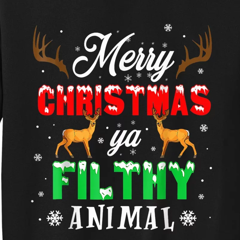 Merry Christmas Animal Filthy Ya Funny Xmas Pajama Sweatshirt