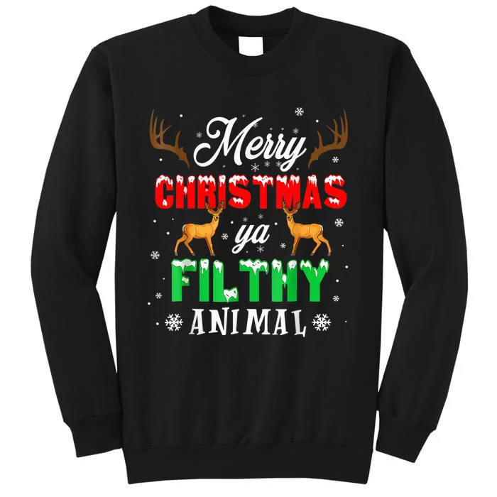 Merry Christmas Animal Filthy Ya Funny Xmas Pajama Sweatshirt