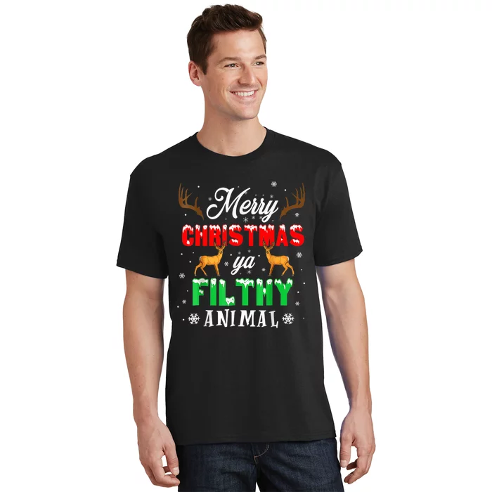 Merry Christmas Animal Filthy Ya Funny Xmas Pajama T-Shirt