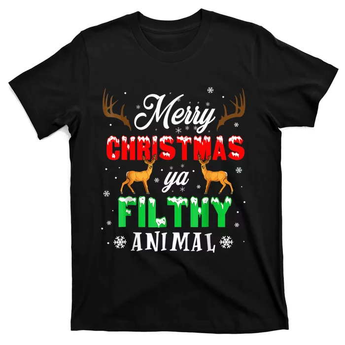 Merry Christmas Animal Filthy Ya Funny Xmas Pajama T-Shirt