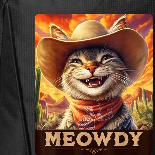 Meowdy Cowboy: A Furry Friend In The Wild West Cat City Backpack