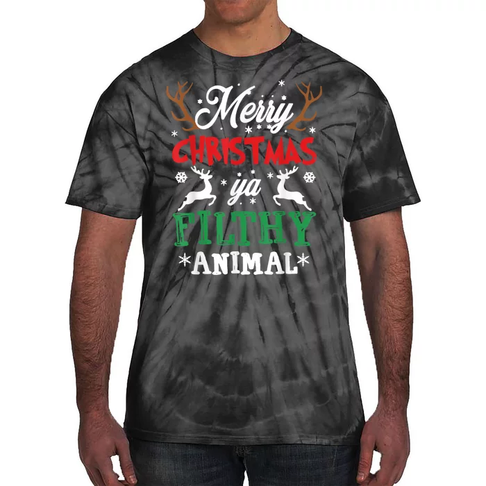 Merry Christmas Animal Filthy Ya Tie-Dye T-Shirt