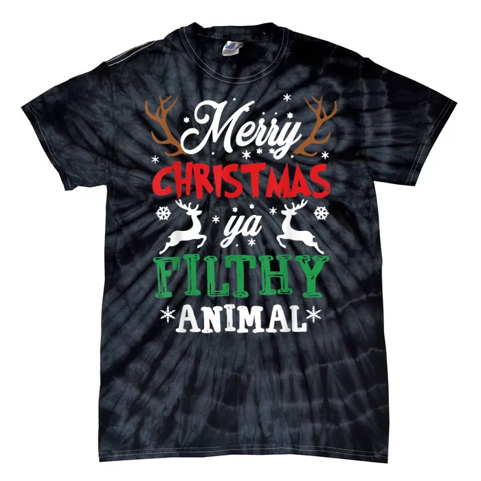 Merry Christmas Animal Filthy Ya Tie-Dye T-Shirt