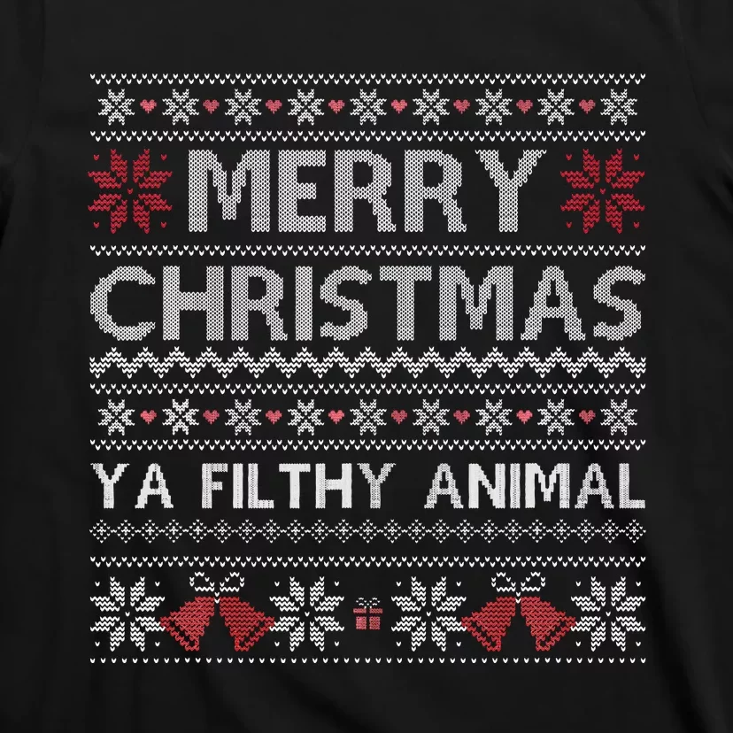 Merry Christmas Animal Filthy Ya Xmas Ugly Christmas T-Shirt