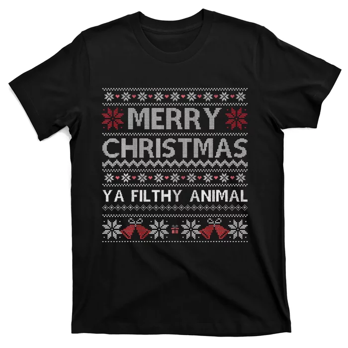 Merry Christmas Animal Filthy Ya Xmas Ugly Christmas T-Shirt