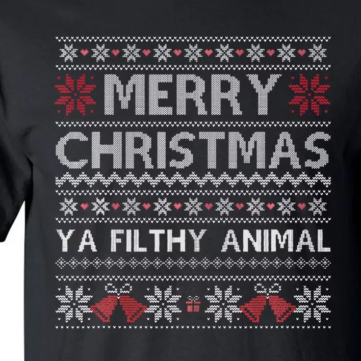 Merry Christmas Animal Filthy Ya Xmas Ugly Christmas Tall T-Shirt