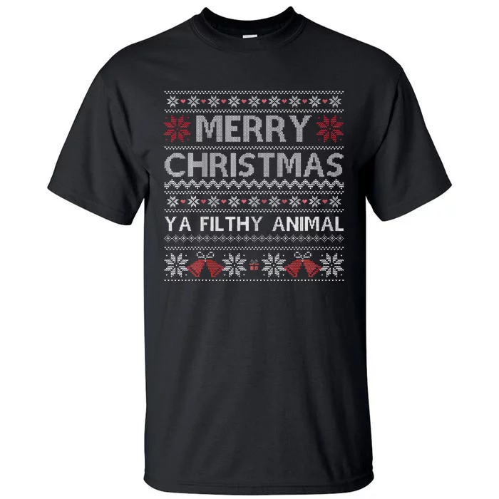 Merry Christmas Animal Filthy Ya Xmas Ugly Christmas Tall T-Shirt