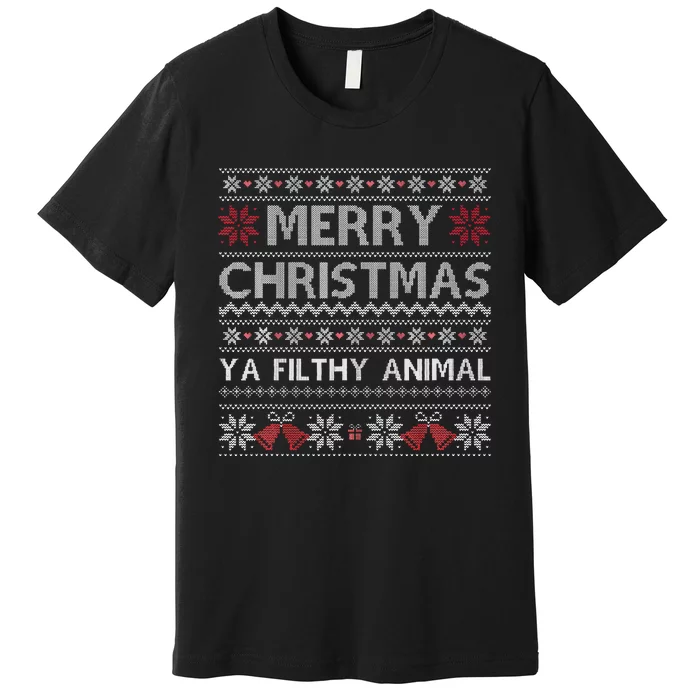 Merry Christmas Animal Filthy Ya Xmas Ugly Christmas Premium T-Shirt