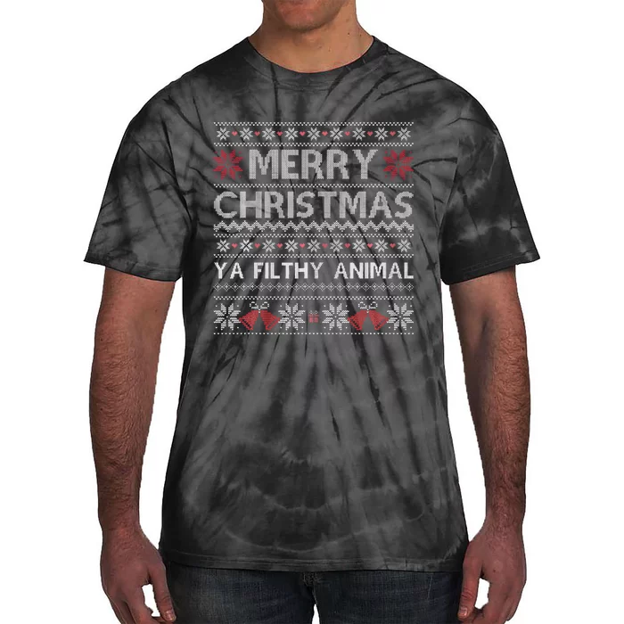 Merry Christmas Animal Filthy Ya Xmas Ugly Christmas Tie-Dye T-Shirt