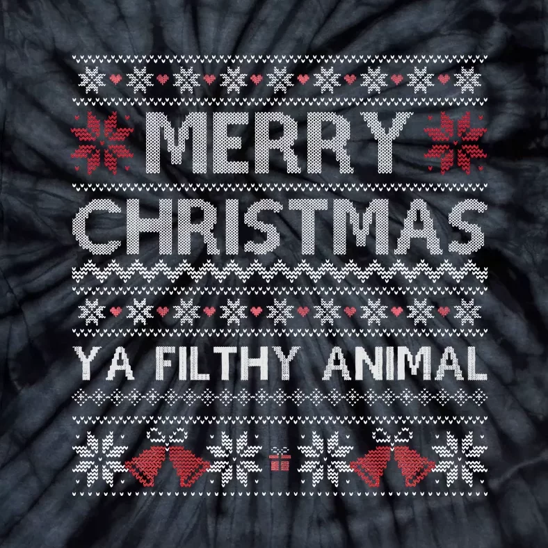 Merry Christmas Animal Filthy Ya Xmas Ugly Christmas Tie-Dye T-Shirt