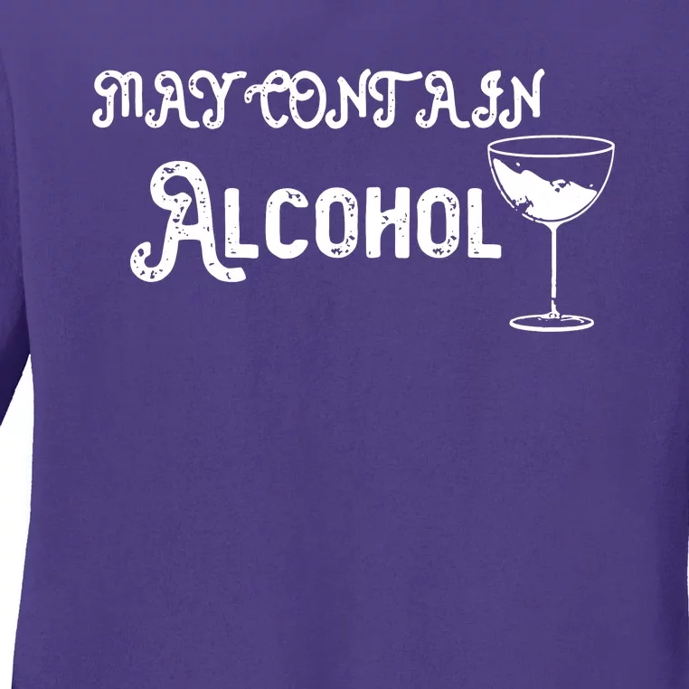 May Contain Alcohol Ladies Long Sleeve Shirt