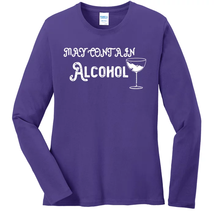 May Contain Alcohol Ladies Long Sleeve Shirt