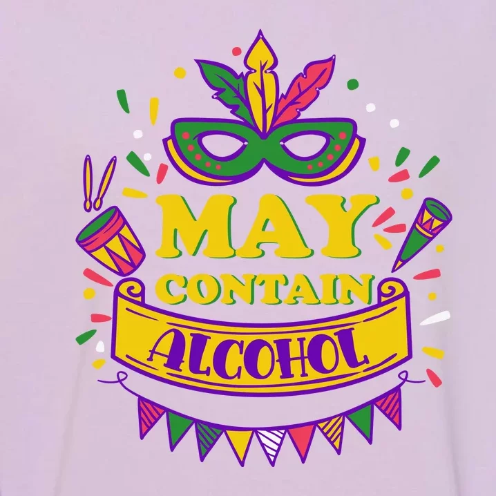 May Contain Alcohol Funny Mardi Gras Garment-Dyed Sweatshirt