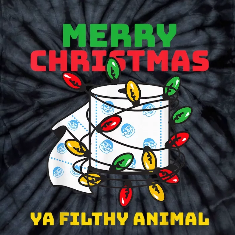 Merry Christmas Animal Filthy Ya Toilet Paper Funny Tie-Dye T-Shirt