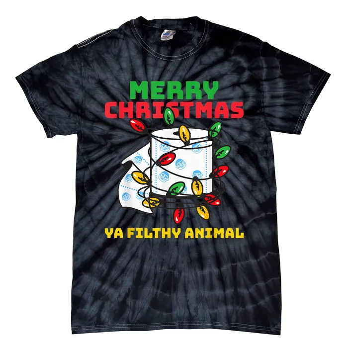 Merry Christmas Animal Filthy Ya Toilet Paper Funny Tie-Dye T-Shirt