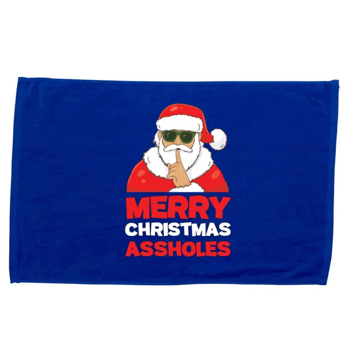 Merry Christmas Assholes Funny Santa Microfiber Hand Towel