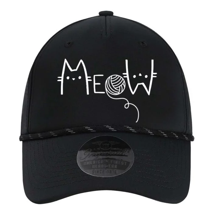 Meow Cat And Yarn Ball Image Funny And Novelty Design Gift Performance The Dyno Cap