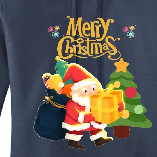 Merry Christmas And Santa Claus Women's Pullover Hoodie