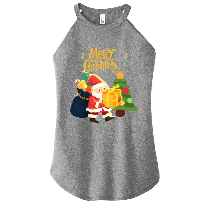 Merry Christmas And Santa Claus Women’s Perfect Tri Rocker Tank