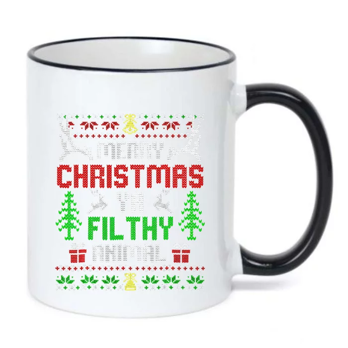 Merry Christmas Animal Filthy Ya Black Color Changing Mug