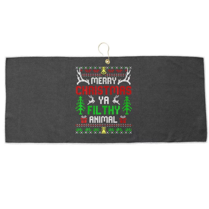 Merry Christmas Animal Filthy Ya Large Microfiber Waffle Golf Towel