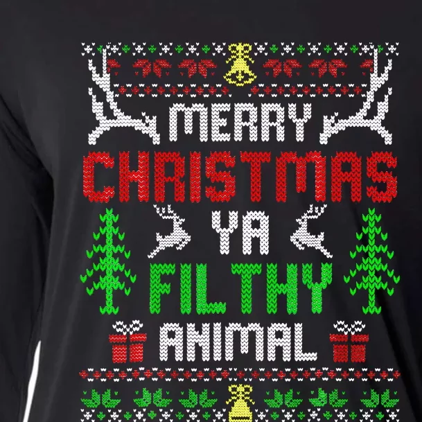 Merry Christmas Animal Filthy Ya Cooling Performance Long Sleeve Crew