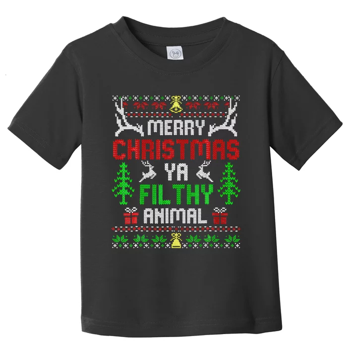 Merry Christmas Animal Filthy Ya Toddler T-Shirt