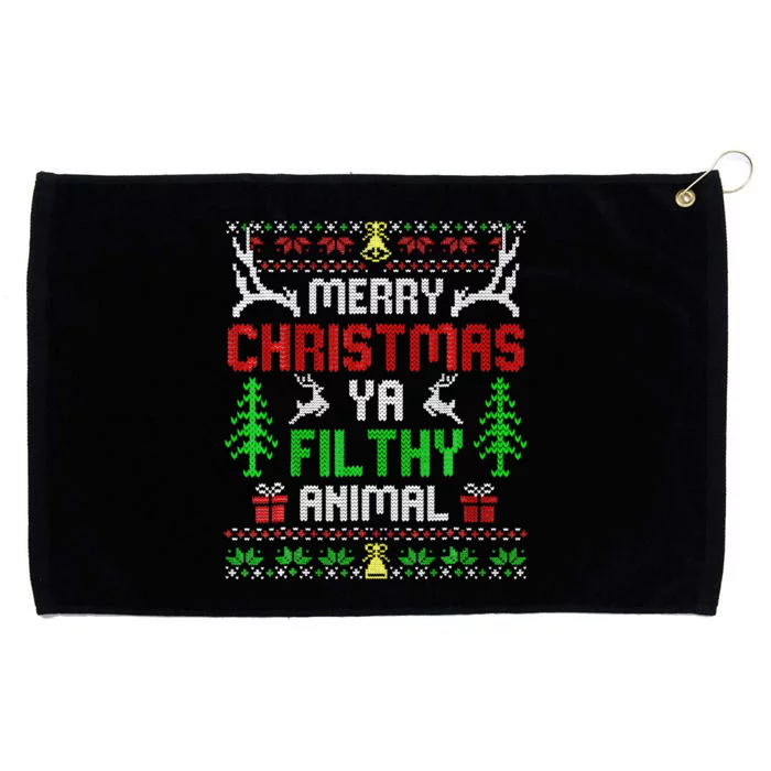 Merry Christmas Animal Filthy Ya Grommeted Golf Towel