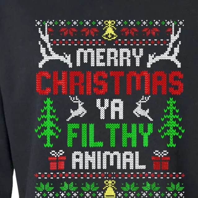 Merry Christmas Animal Filthy Ya Cropped Pullover Crew