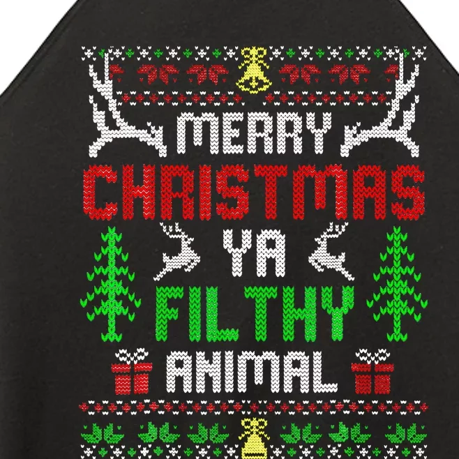 Merry Christmas Animal Filthy Ya Women’s Perfect Tri Rocker Tank