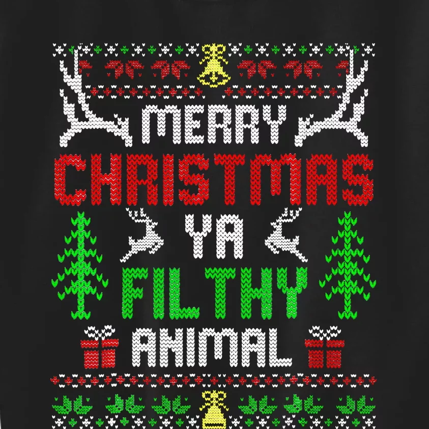 Merry Christmas Animal Filthy Ya Kids Sweatshirt