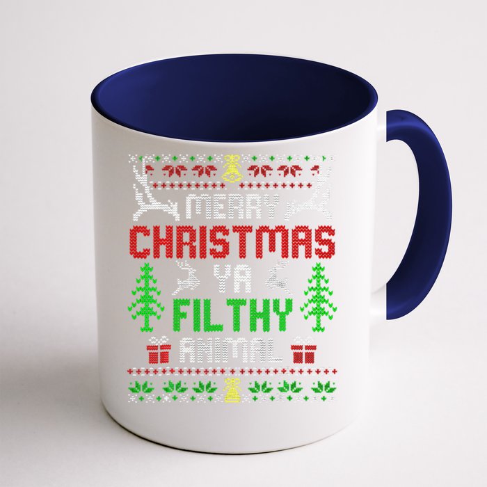 Merry Christmas Animal Filthy Ya Front & Back Coffee Mug