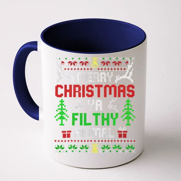 Merry Christmas Animal Filthy Ya Front & Back Coffee Mug