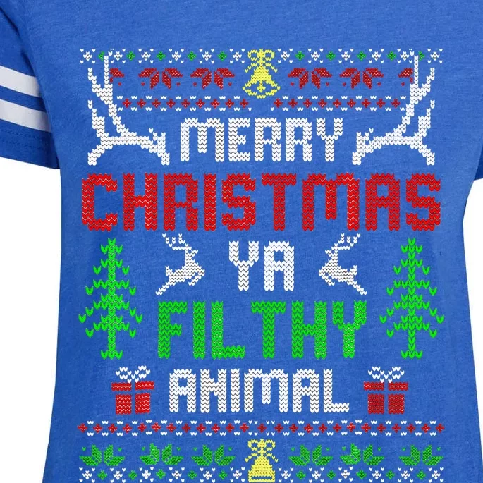 Merry Christmas Animal Filthy Ya Enza Ladies Jersey Football T-Shirt