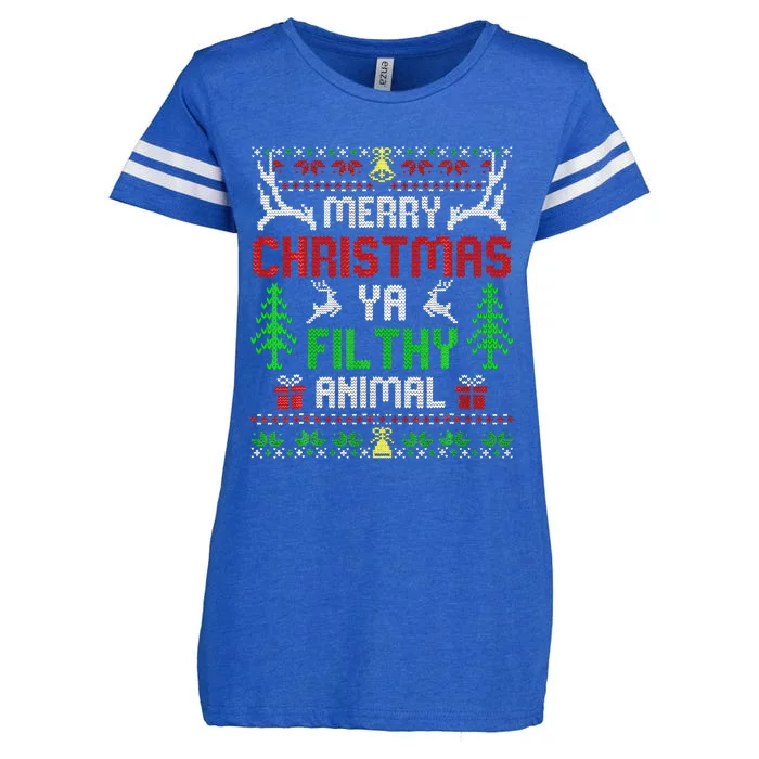 Merry Christmas Animal Filthy Ya Enza Ladies Jersey Football T-Shirt