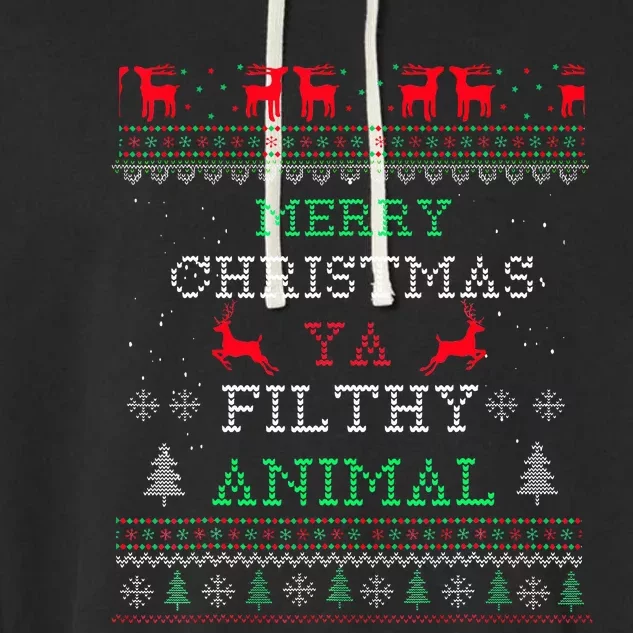 Merry Christmas Animal Filthy Ya Xmas Pajama Family Matching Garment-Dyed Fleece Hoodie