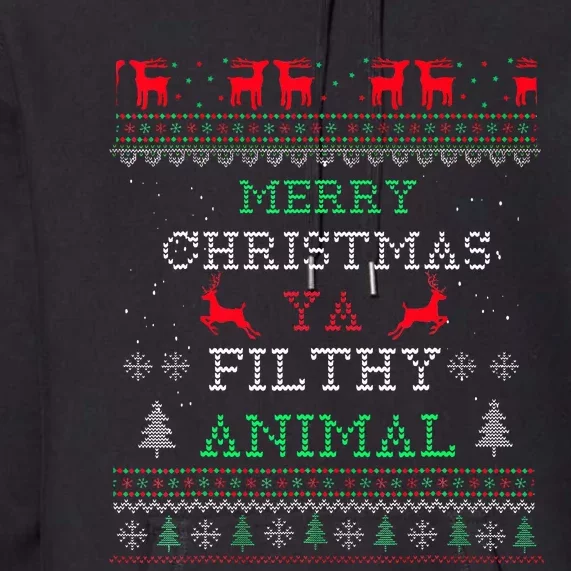 Merry Christmas Animal Filthy Ya Xmas Pajama Family Matching Premium Hoodie