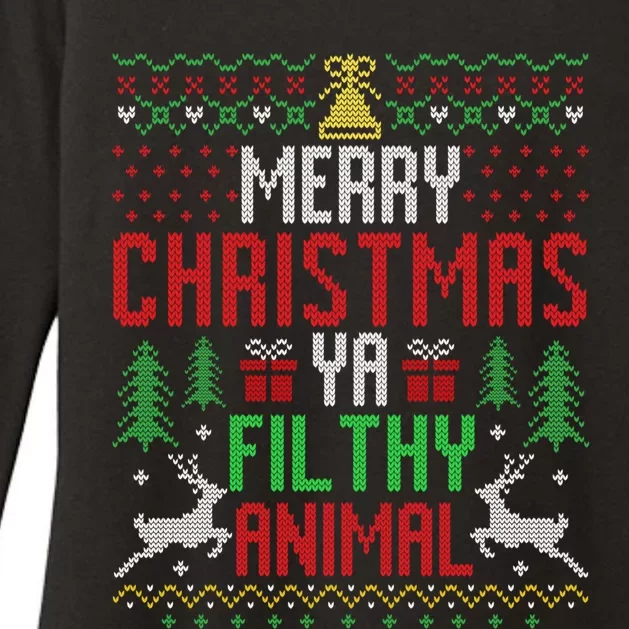 Merry Christmas Animal Filthy Ya Xmas Pajama Womens CVC Long Sleeve Shirt