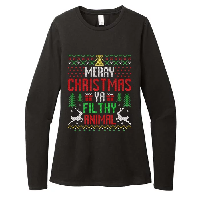 Merry Christmas Animal Filthy Ya Xmas Pajama Womens CVC Long Sleeve Shirt