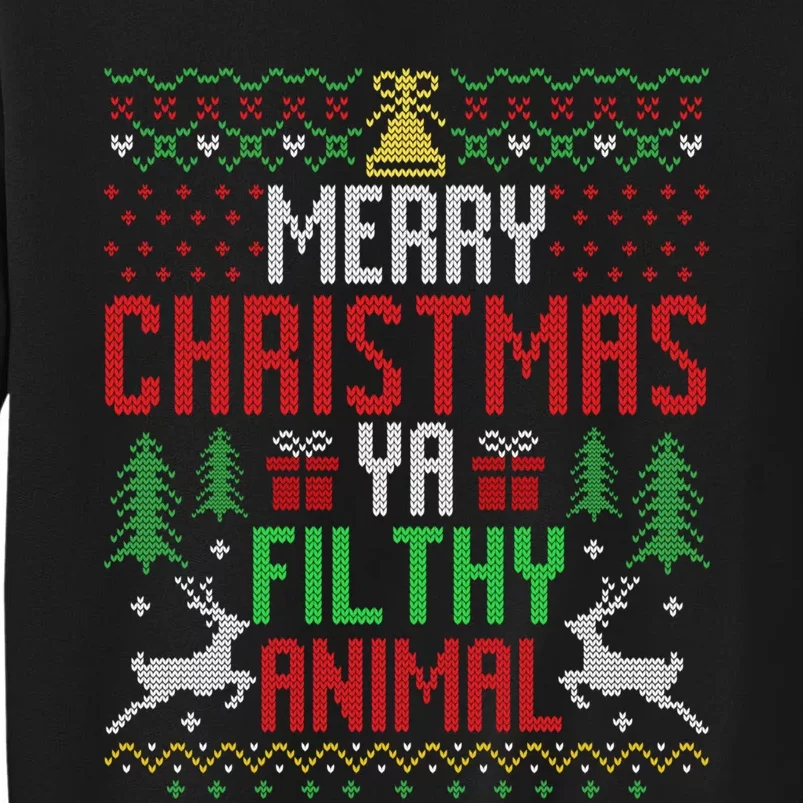 Merry Christmas Animal Filthy Ya Xmas Pajama Tall Sweatshirt