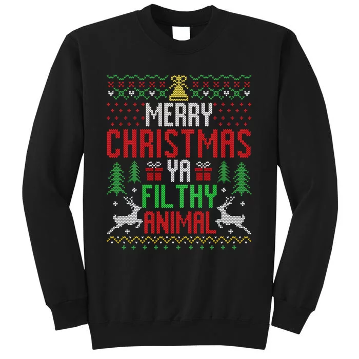 Merry Christmas Animal Filthy Ya Xmas Pajama Tall Sweatshirt