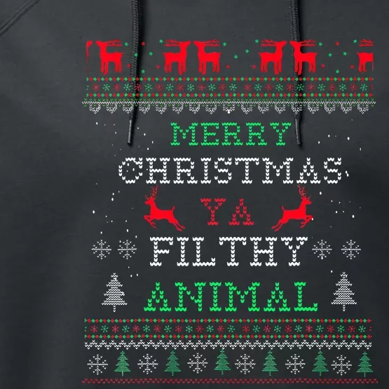 Merry Christmas Animal Filthy Ya Xmas Pajama Family Matching Performance Fleece Hoodie