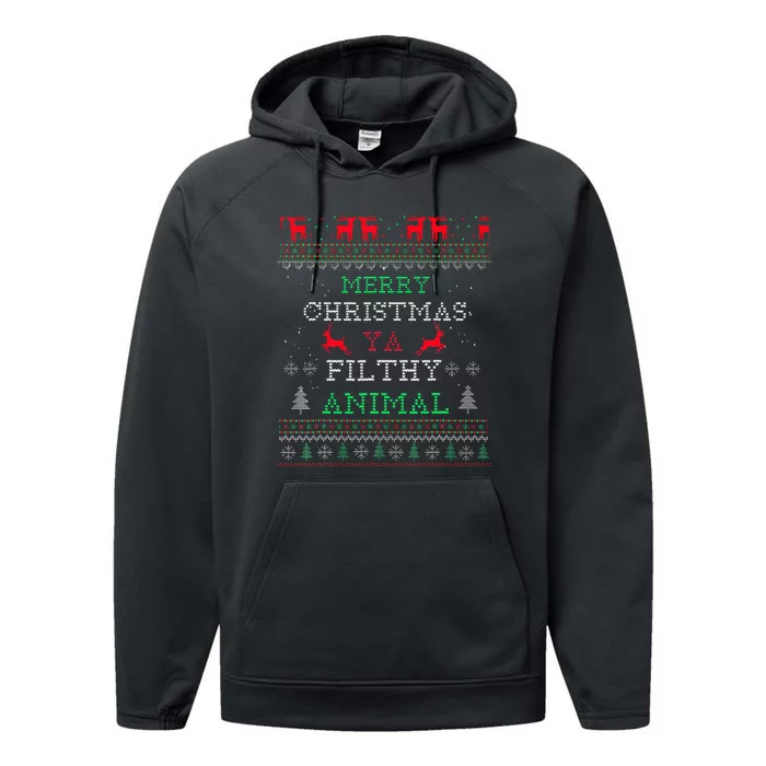 Merry Christmas Animal Filthy Ya Xmas Pajama Family Matching Performance Fleece Hoodie