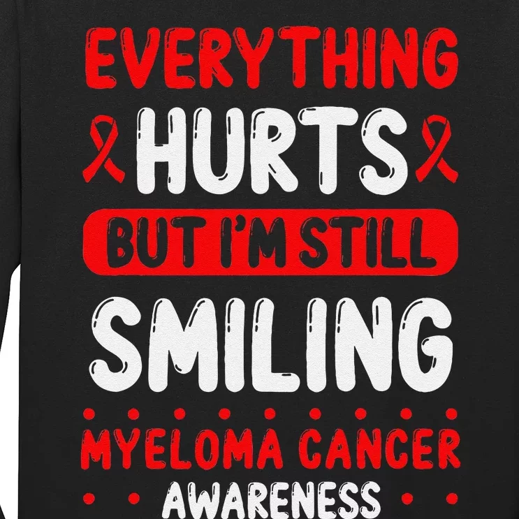 Myeloma Cancer Awareness Burgundy Ribbon Survivor Warrior Long Sleeve Shirt